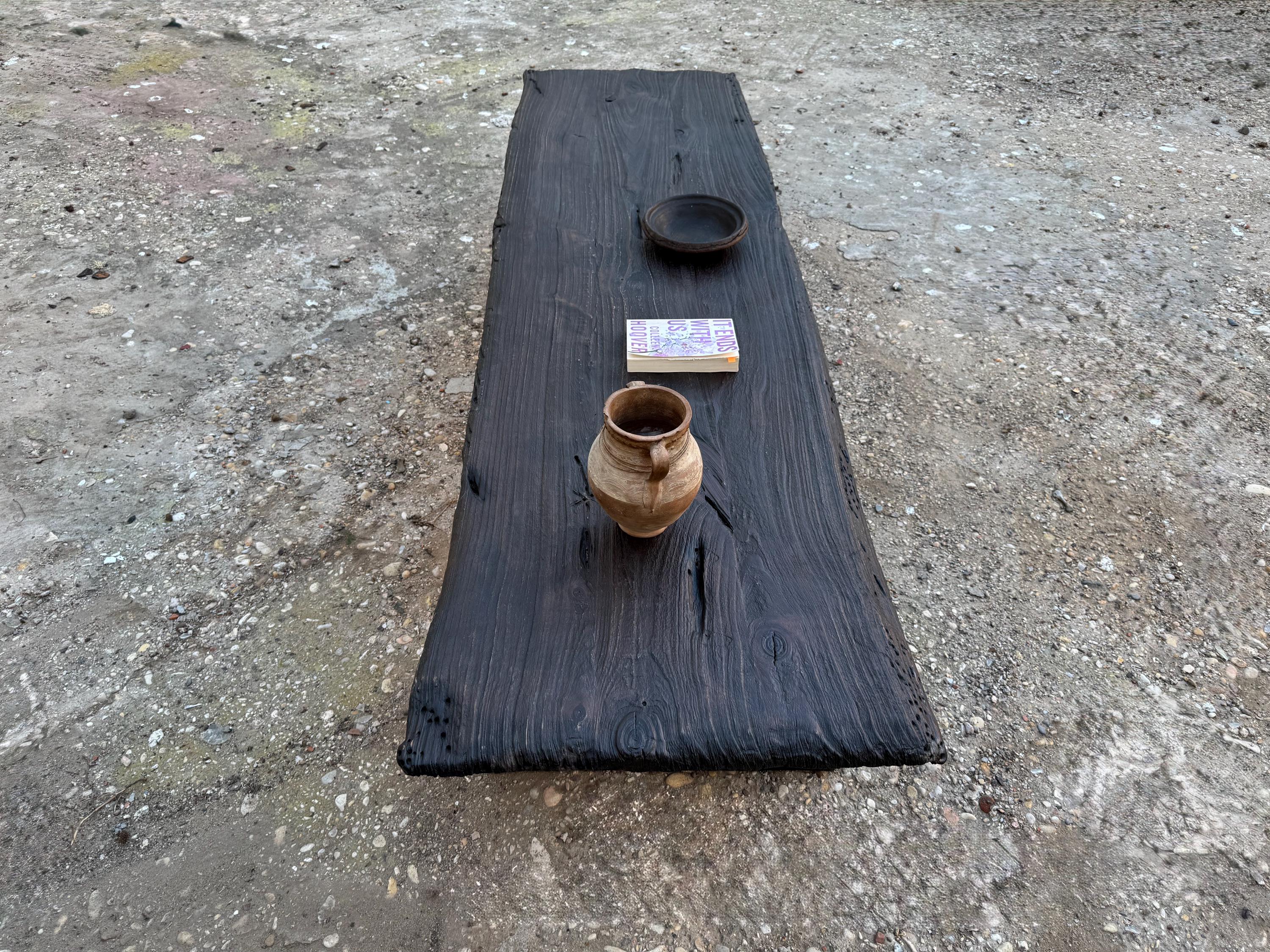 Japanese Style Low Wooden Table – Solid Oak Coffee Table – Minimalist Handmade Furniture