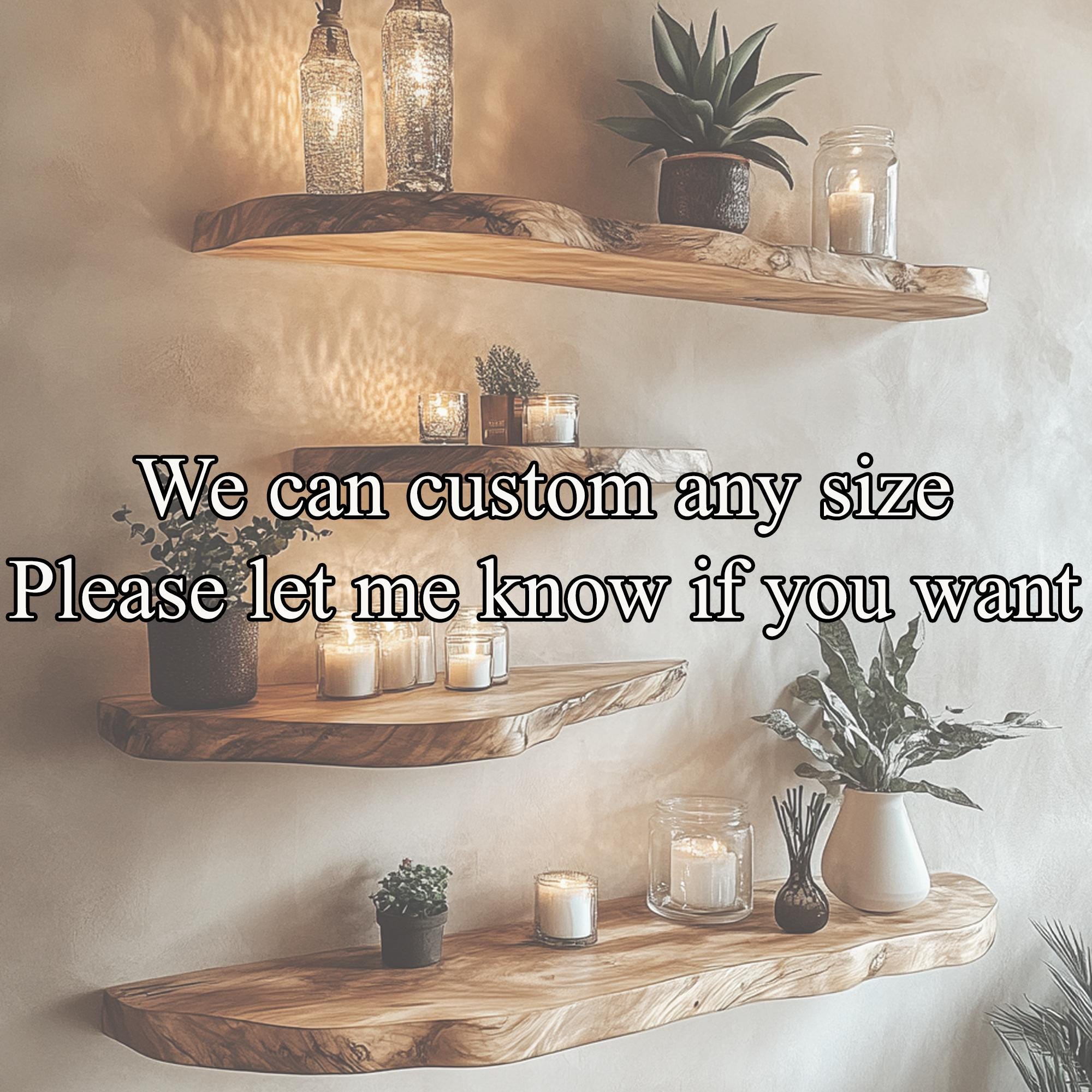 Handcrafted Live Edge Wood Floating Shelf: Corner Wall Decor
