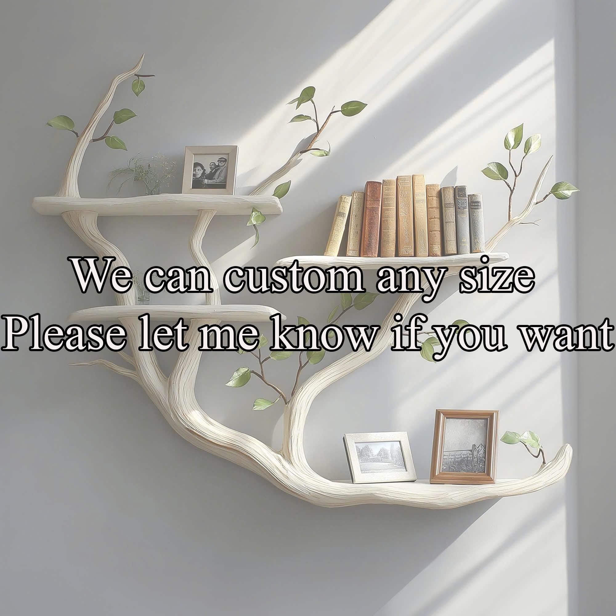 Handmade Tree Branch Bookshelf - Rustic Wood Floating Wall Shelf