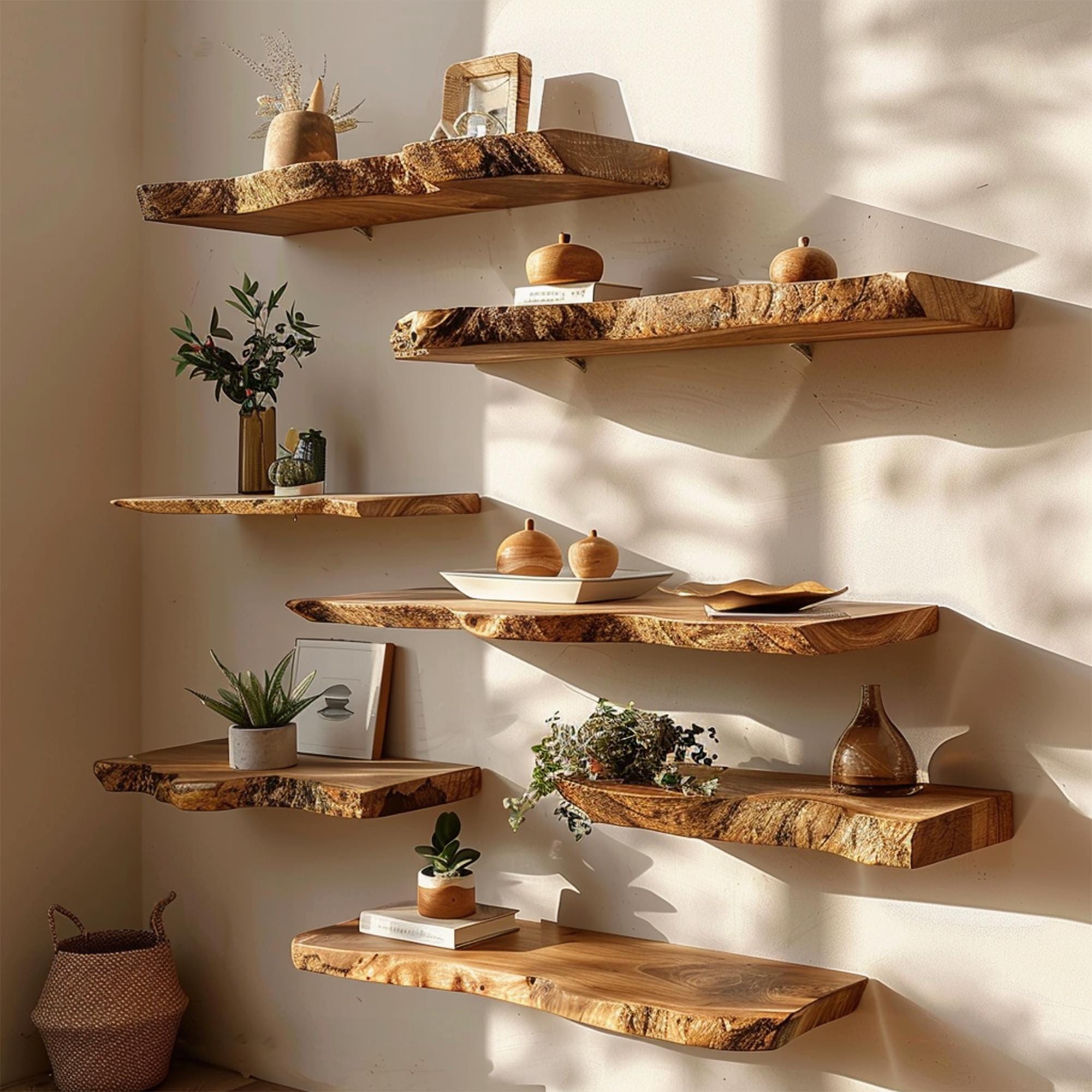 Handmade floating wall shelf live edge walnut floating shelf nursery bookshelf floating corner shelf home decor housewarming gift