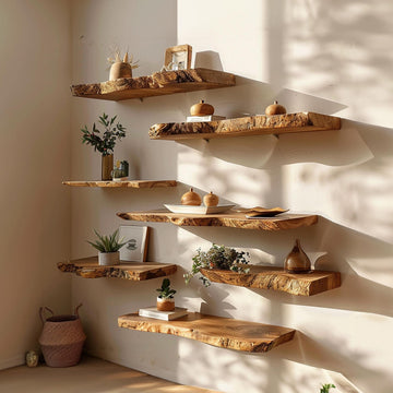 Handmade floating wall shelf live edge walnut floating shelf nursery bookshelf floating corner shelf home decor housewarming gift