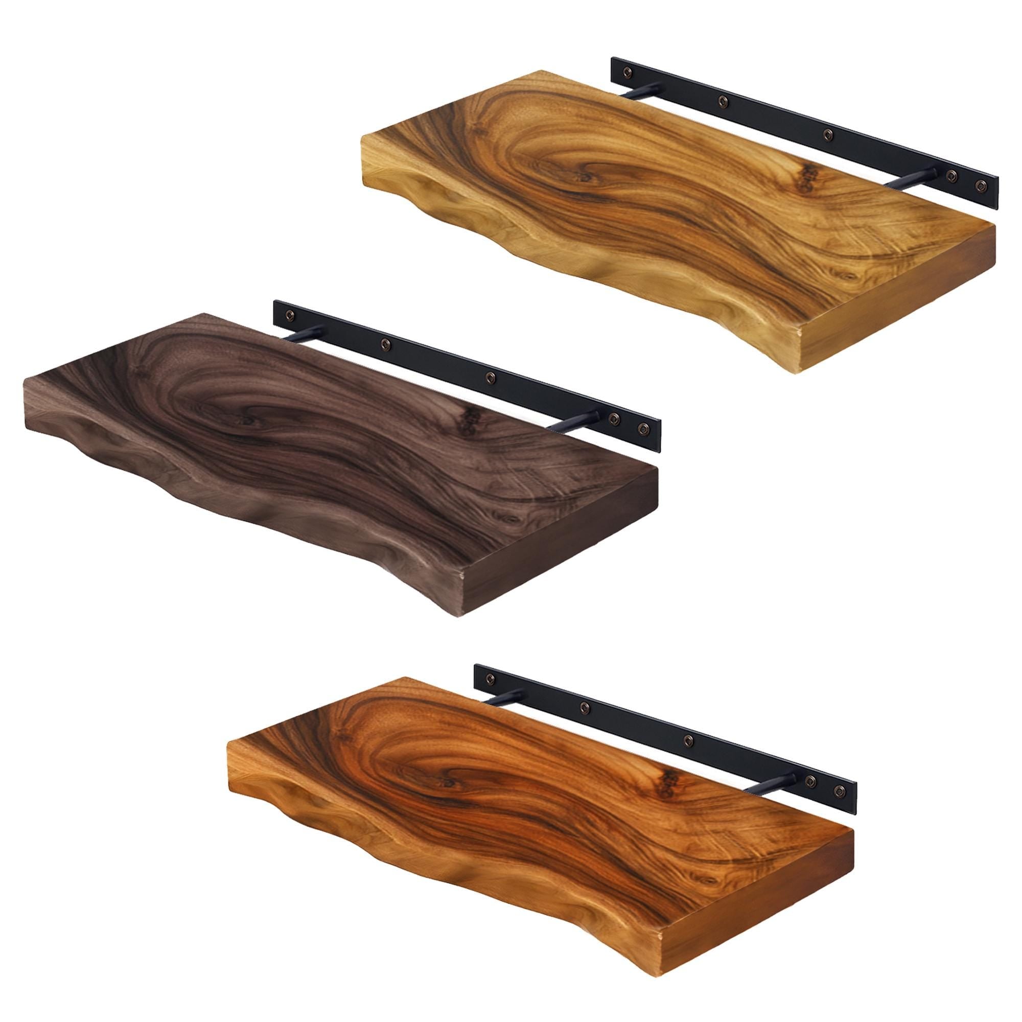 Live Edge Floating Shelves Walnut Shelves Flar Edge Shelf, Bathroom Wood Shelves Bedroom Shelves Wood Shelves Decor Home Gift Her