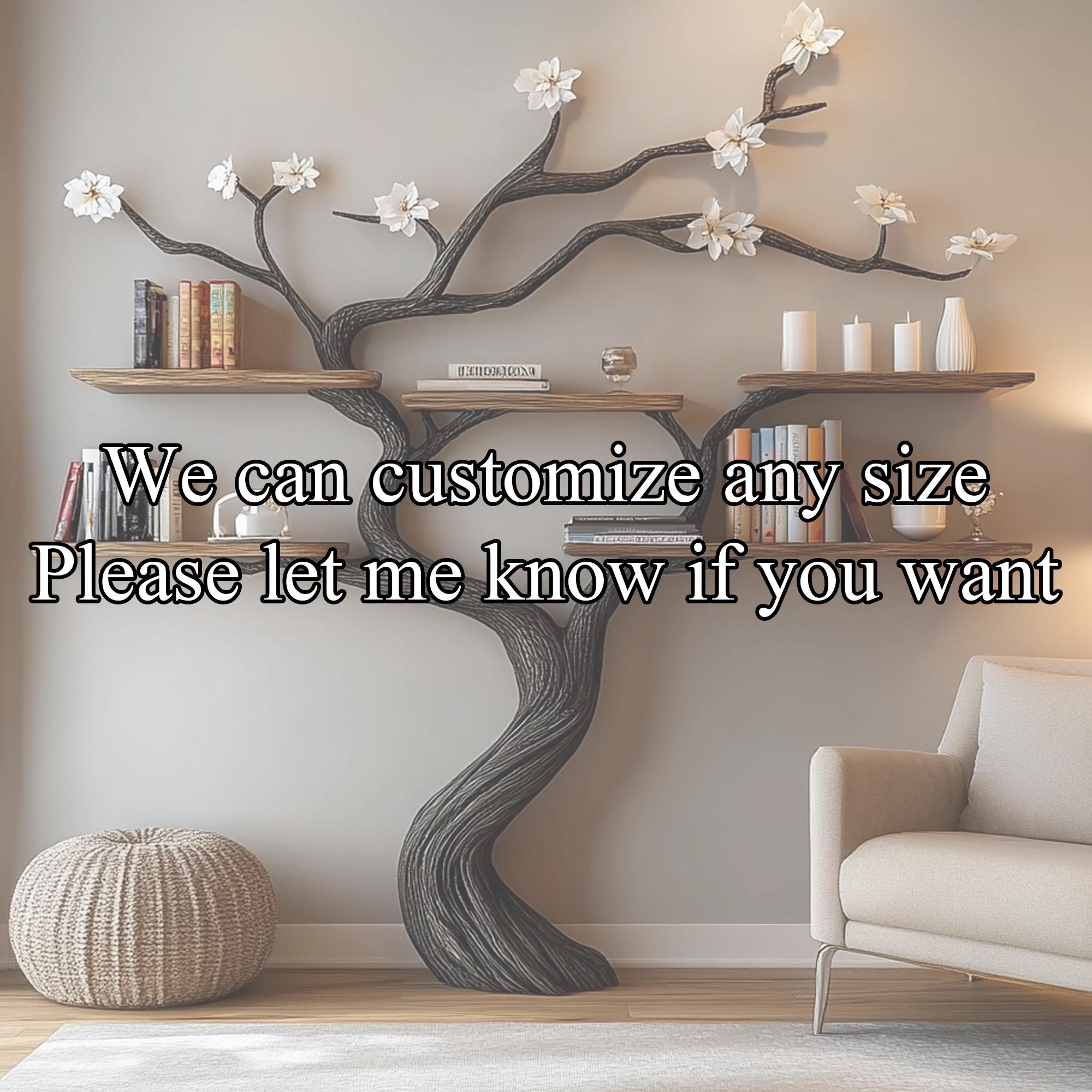 Handcrafted Tree Branch Bookshelf: Custom Wall-Mounted Floating Shelf