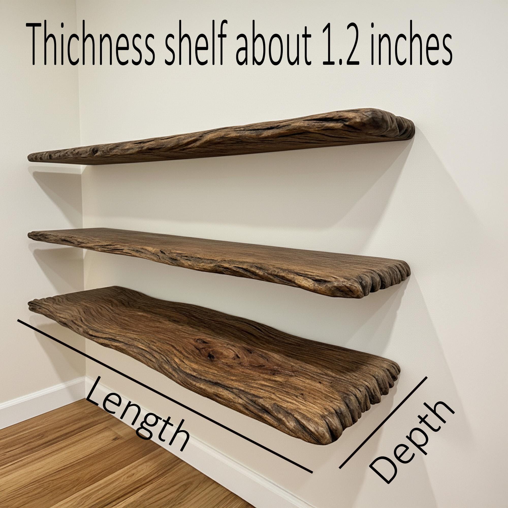 Live edge floating shelf handcrafted carved floating wood shelf wall mounted shelf solid wood hanging floating shelves