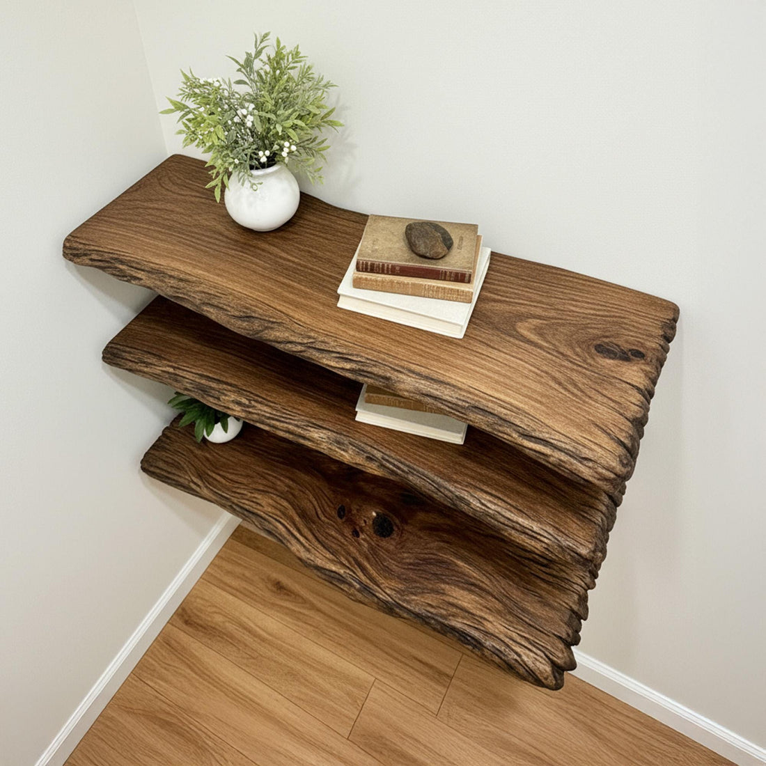 Live edge floating shelf handcrafted carved floating wood shelf wall mounted shelf solid wood hanging floating shelves