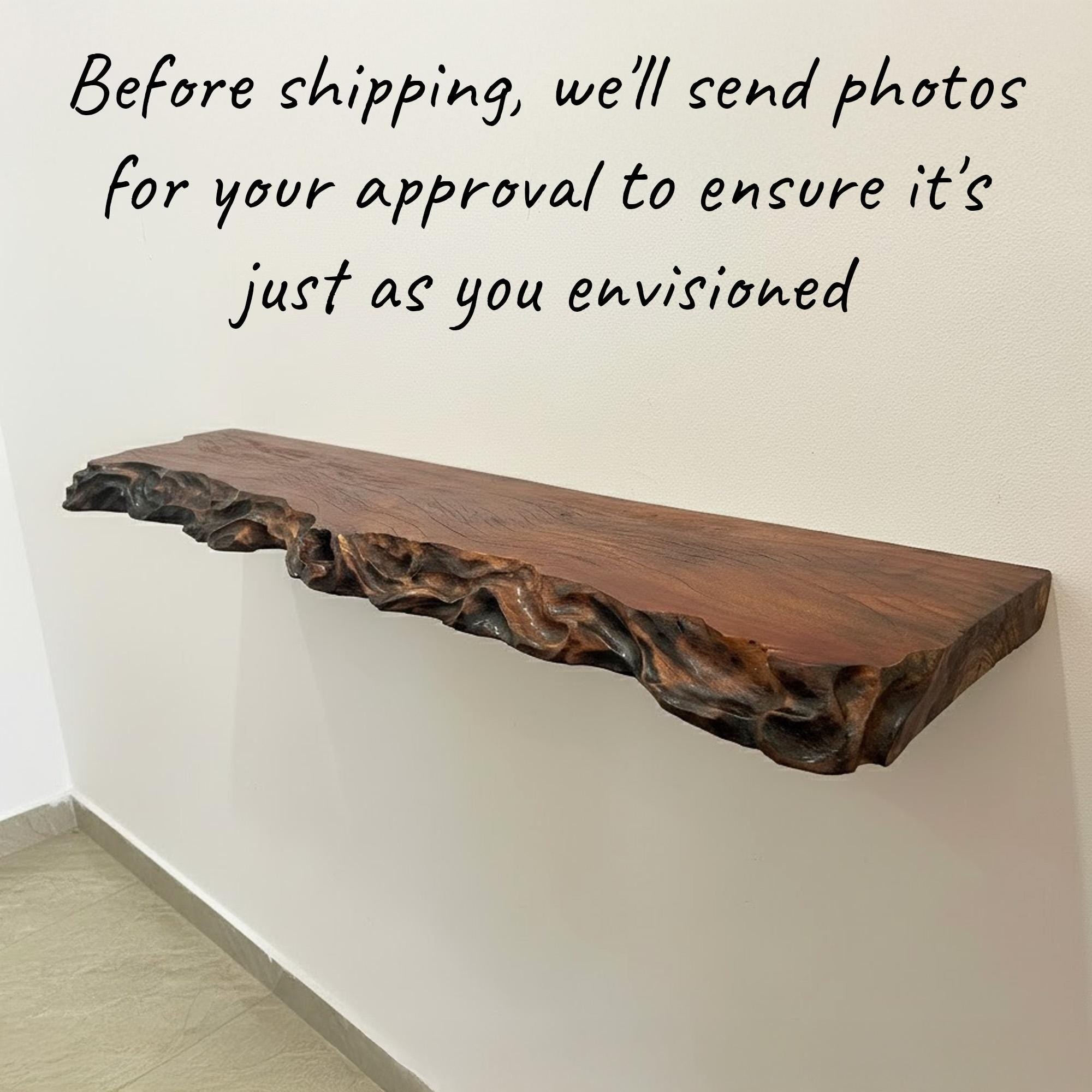 Long floating shelf live edge wood shelves on wall driftwood bookshelf handcrafted bookshelves decoration