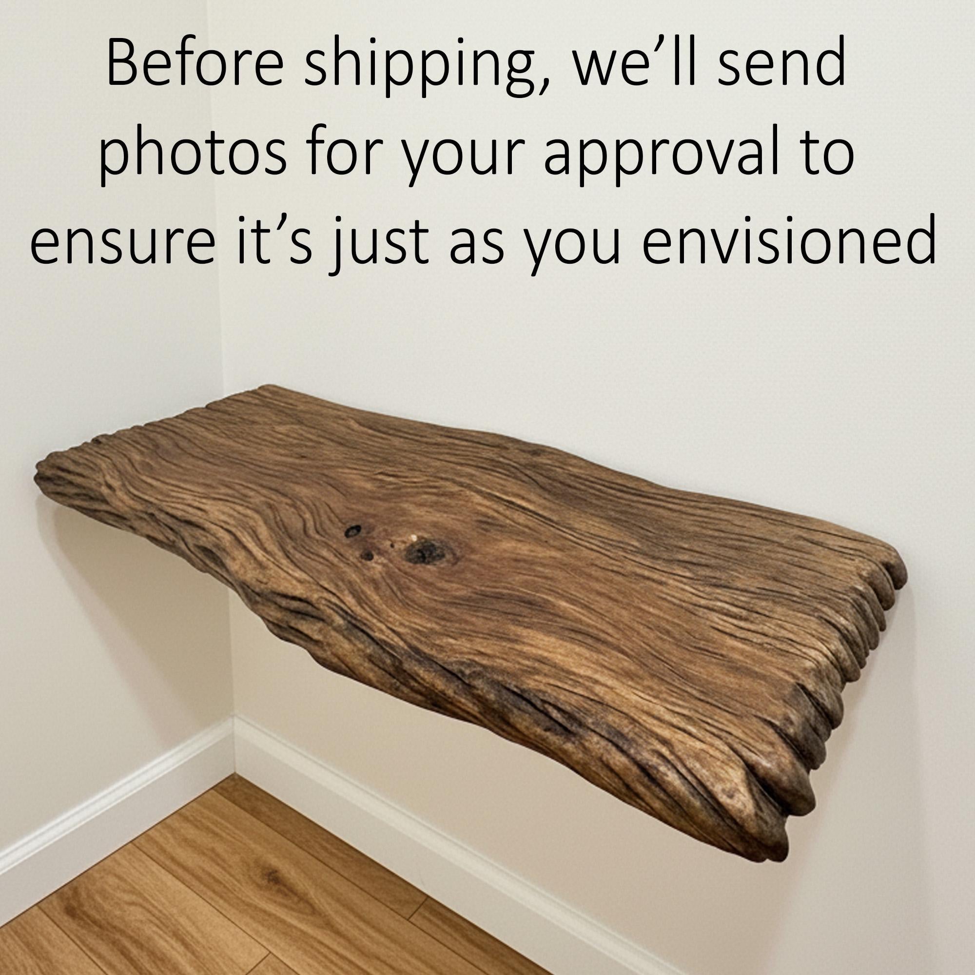 Live edge floating shelf handcrafted carved floating wood shelf wall mounted shelf solid wood hanging floating shelves