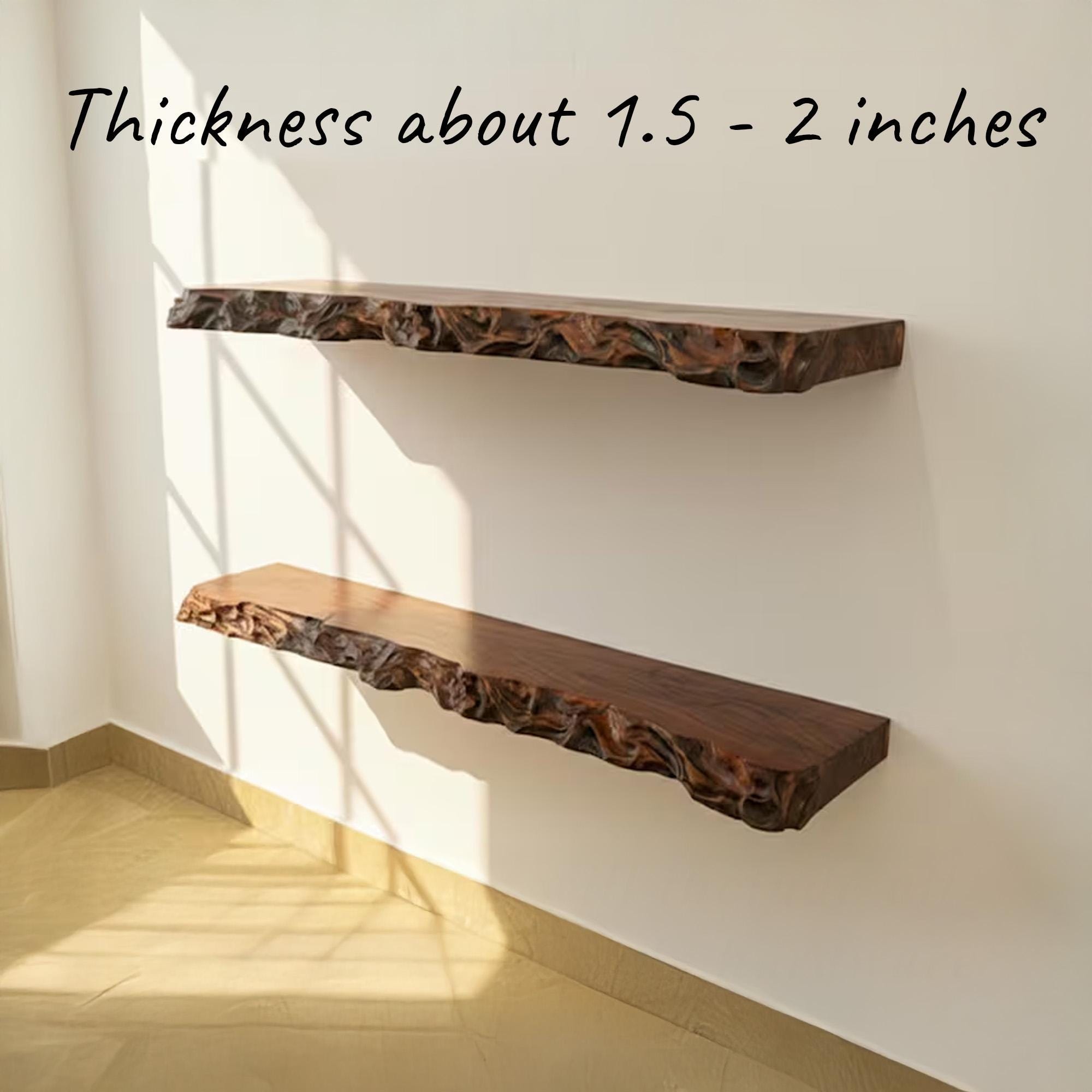 Long floating shelf live edge wood shelves on wall driftwood bookshelf handcrafted bookshelves decoration