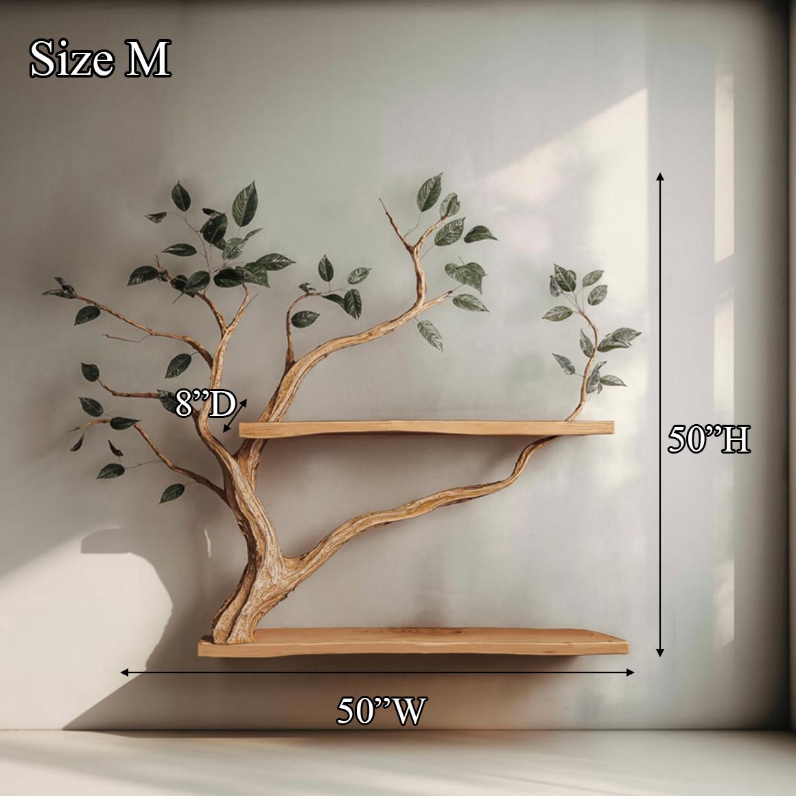 Natural Wood Bookcase Tree Bookshelf Custom Bookshelf Handmade Furniture for Living Room Decor