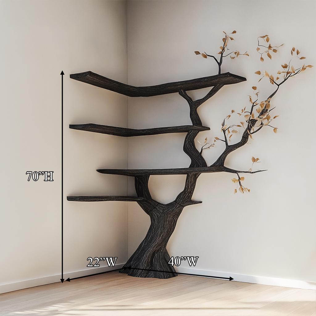 Custom Wood Bookshelf Rustic Bookcase Wall Book Shelf Unique Furniture For Living Room Decor