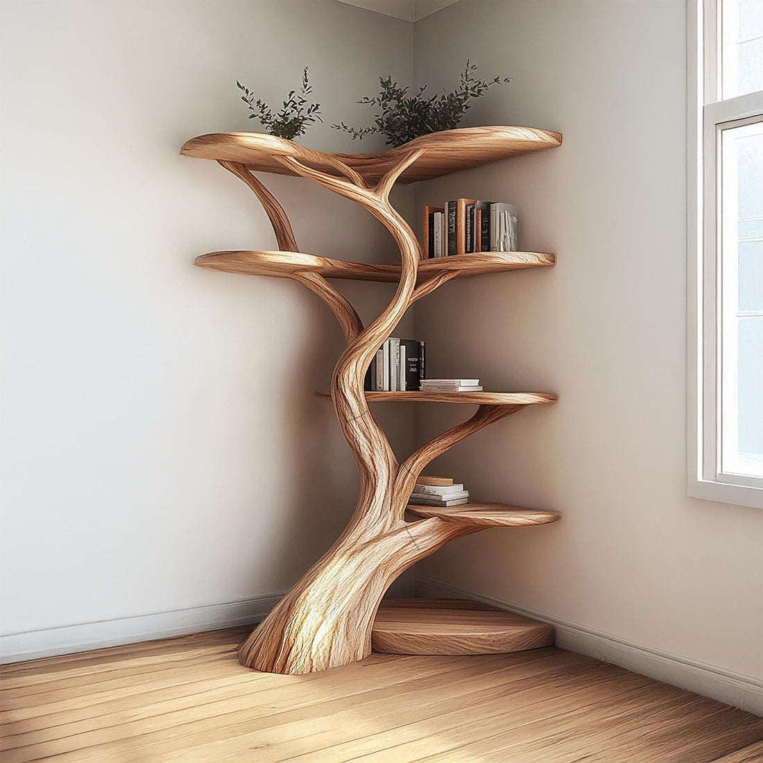 Wall Mount Tree Wall Display Shelf Tree Bookshelf Handmade Furniture Corner Shelves Art For Living Room Decor