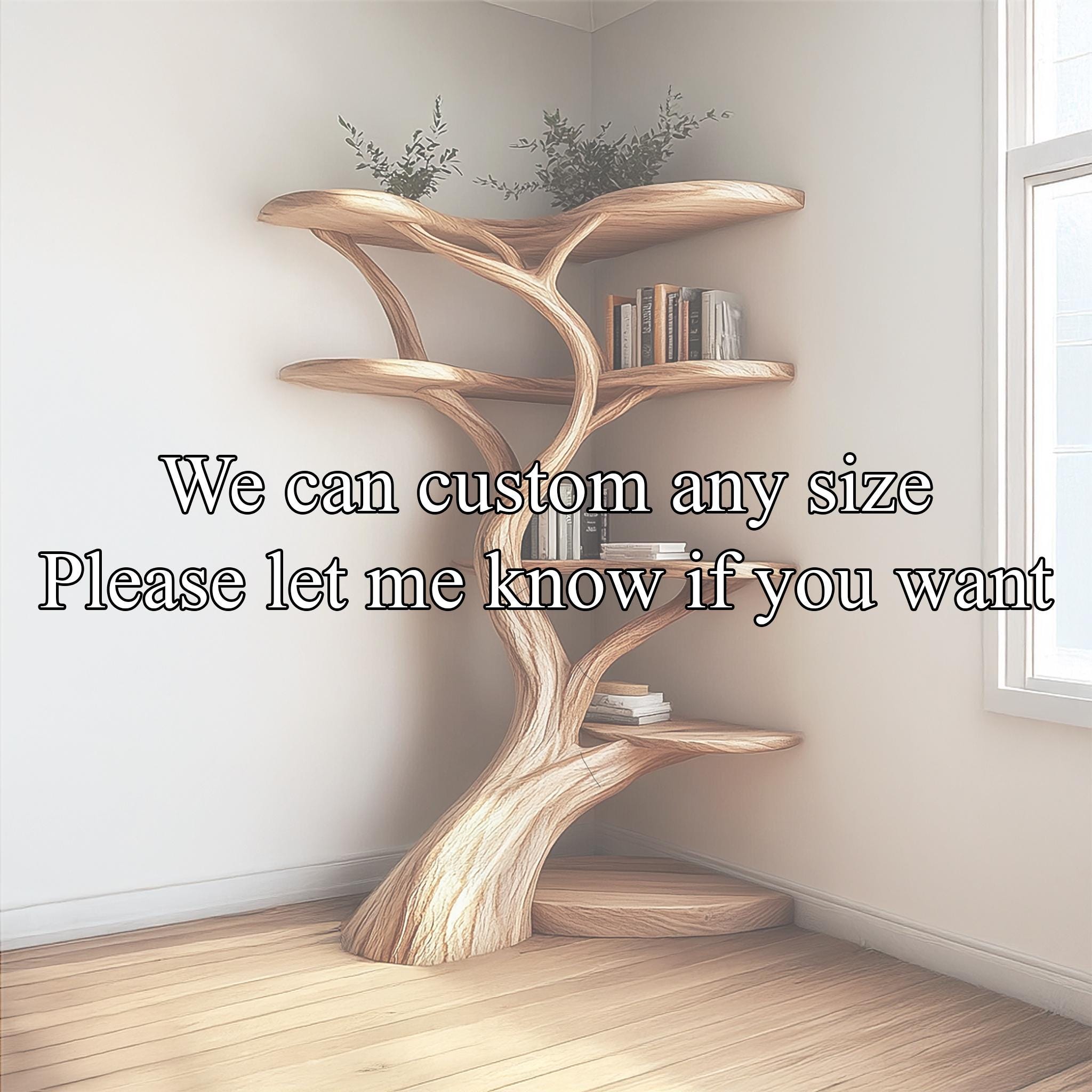 Wall Mount Tree Wall Display Shelf Tree Bookshelf Handmade Furniture Corner Shelves Art For Living Room Decor