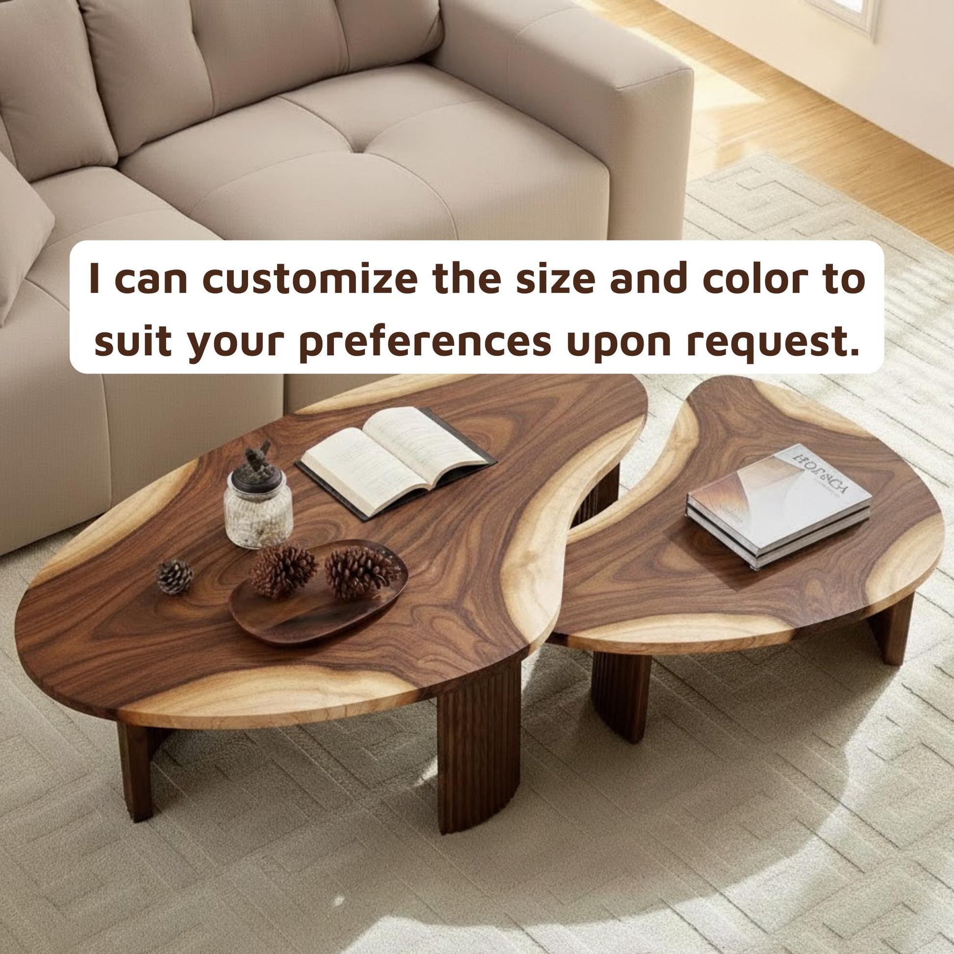 Handmade Live Edge Nesting Coffee Tables