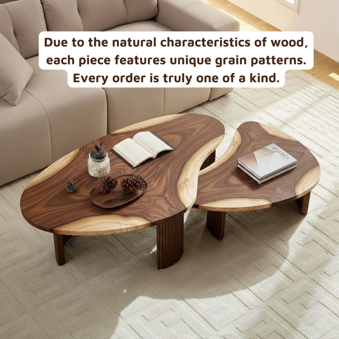 Handmade Live Edge Nesting Coffee Tables