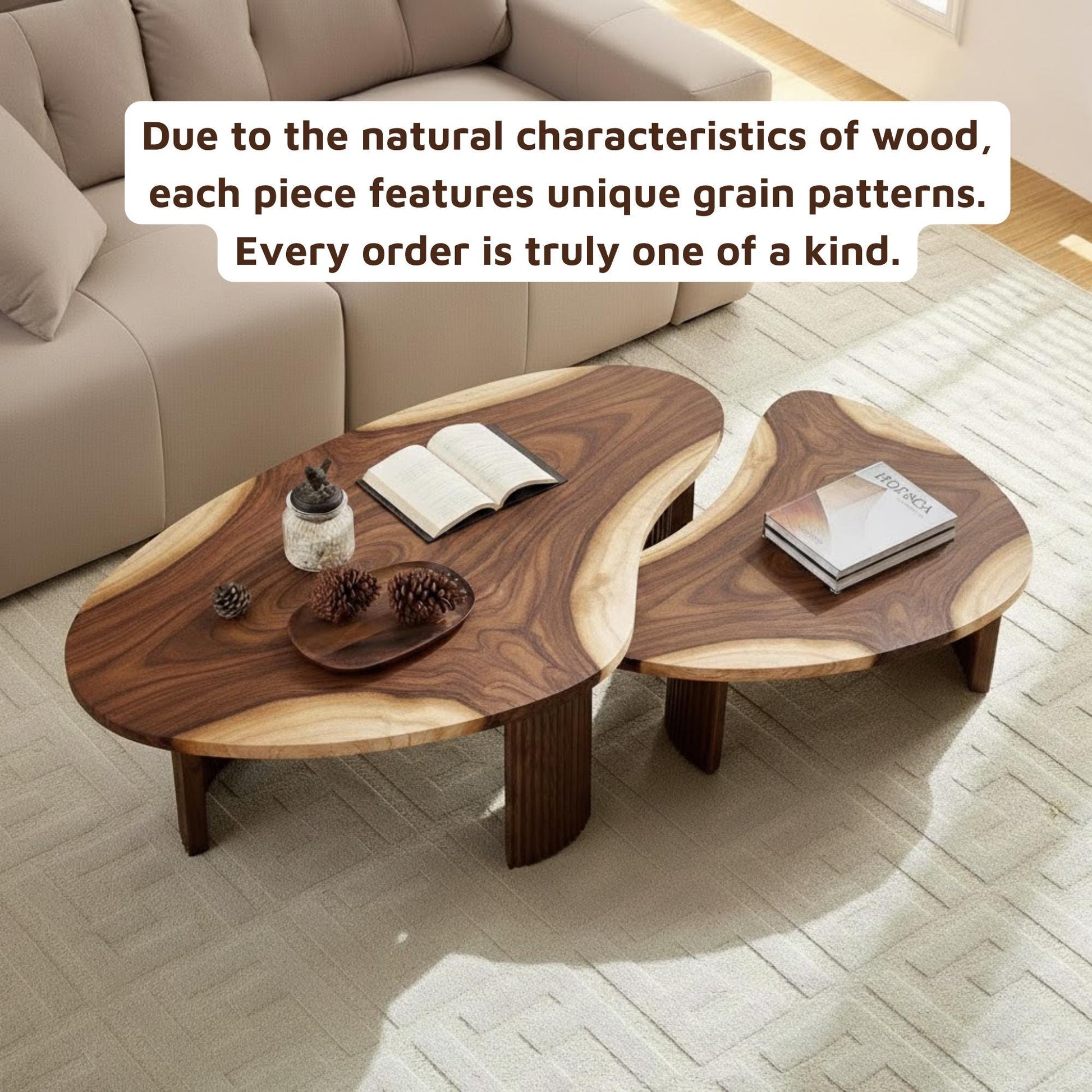 Handmade Live Edge Nesting Coffee Tables