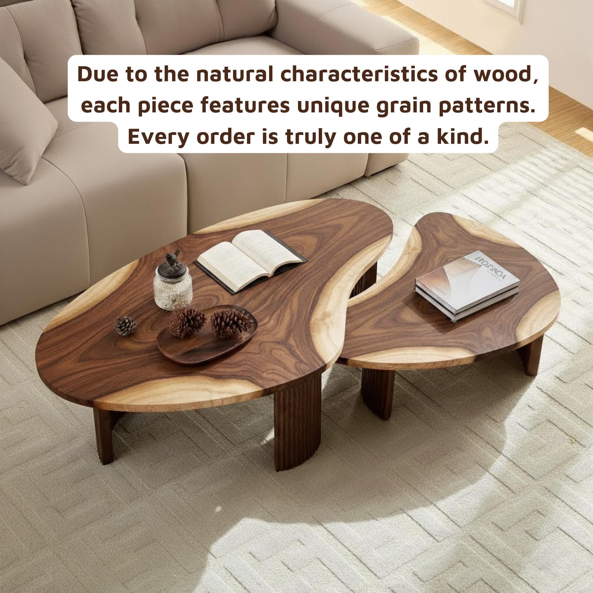 Handmade Live Edge Nesting Coffee Tables