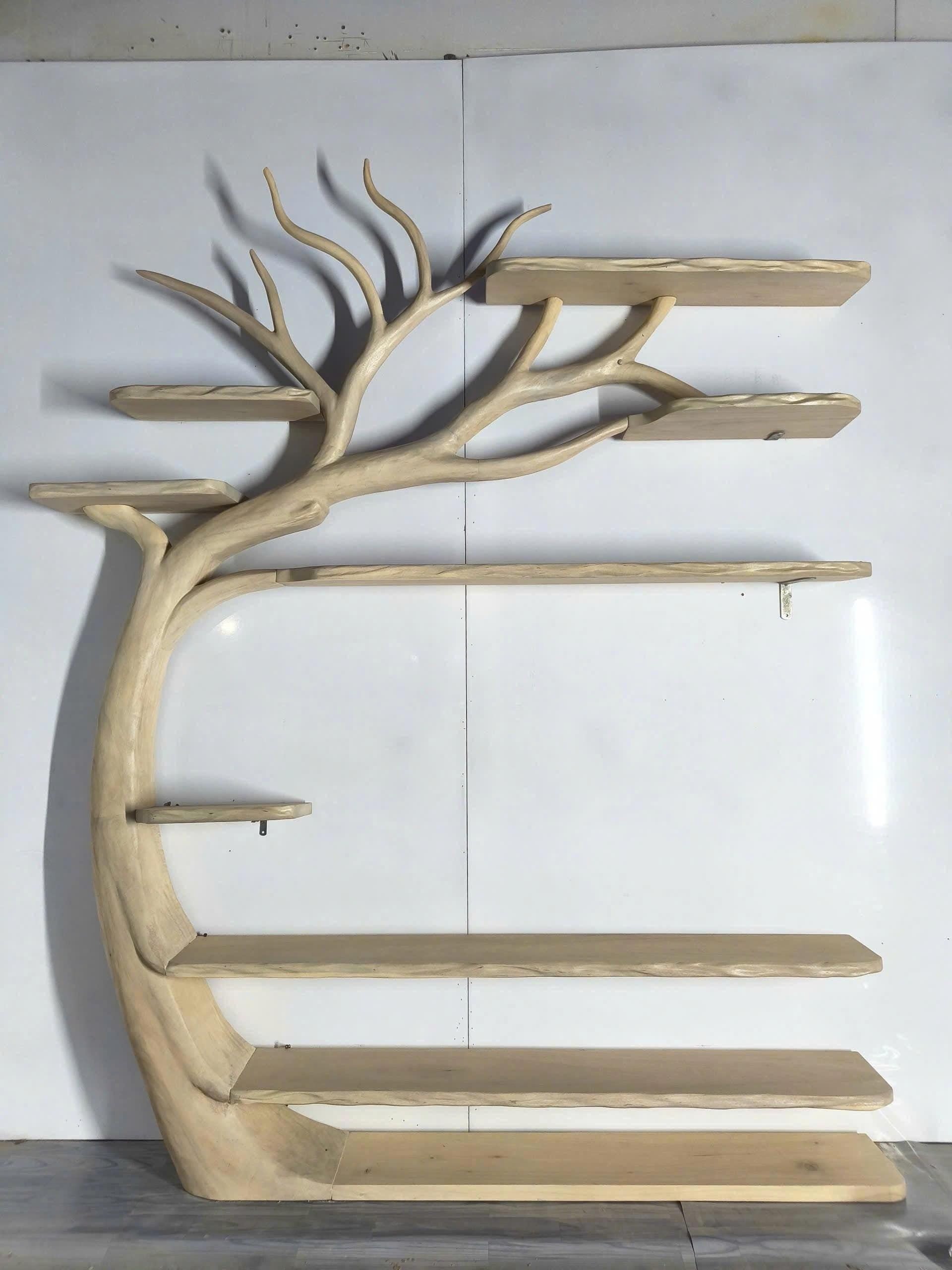 Modern Tv Cabinet Tree Bookshelf Wooden Tv Unit Wood Furniture Organic Modern Decor
