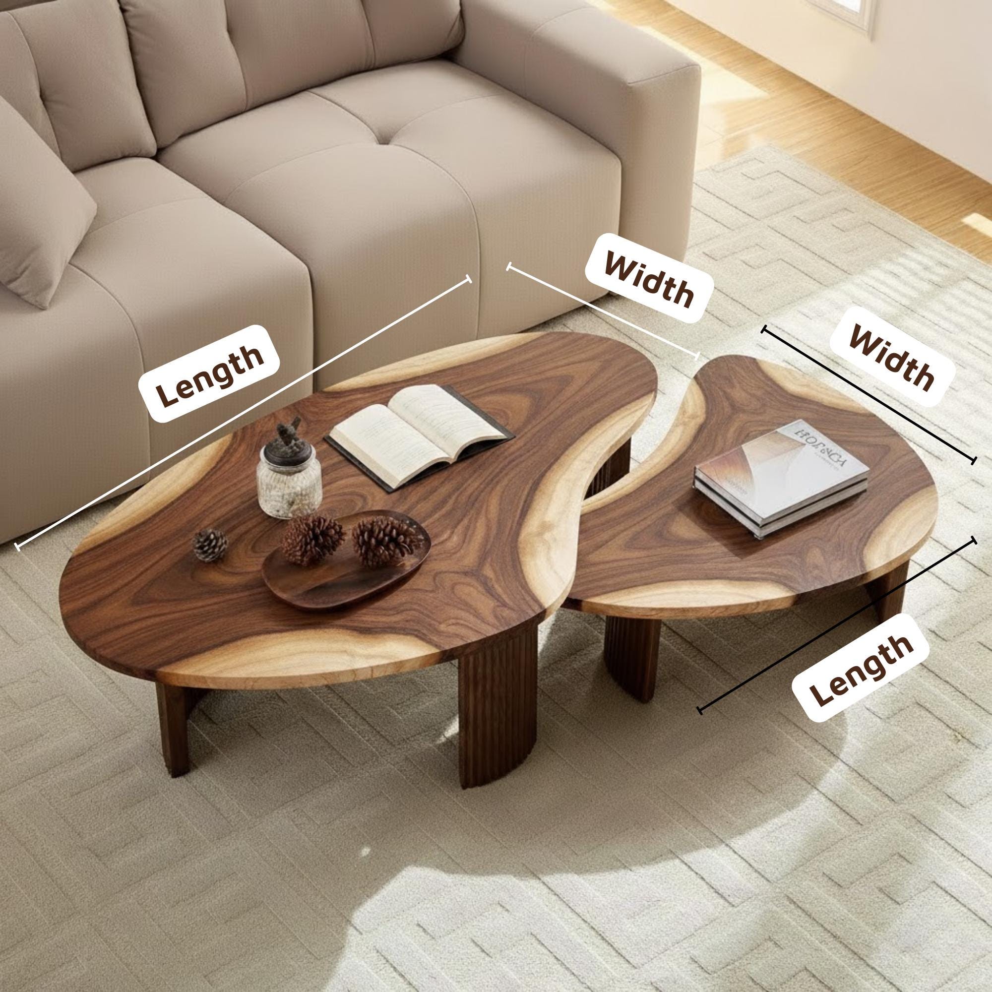 Handmade Live Edge Nesting Coffee Tables