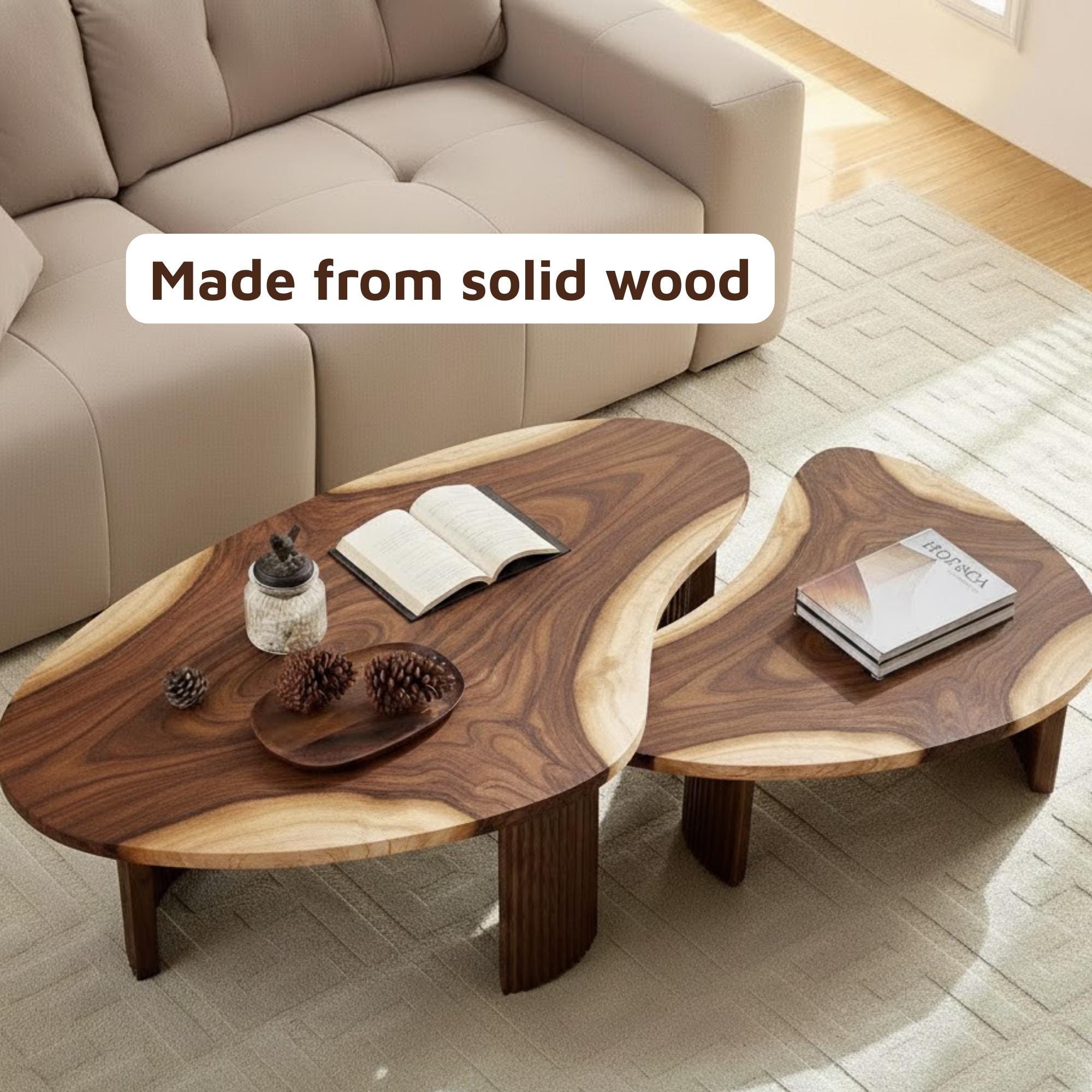 Handmade Live Edge Nesting Coffee Tables