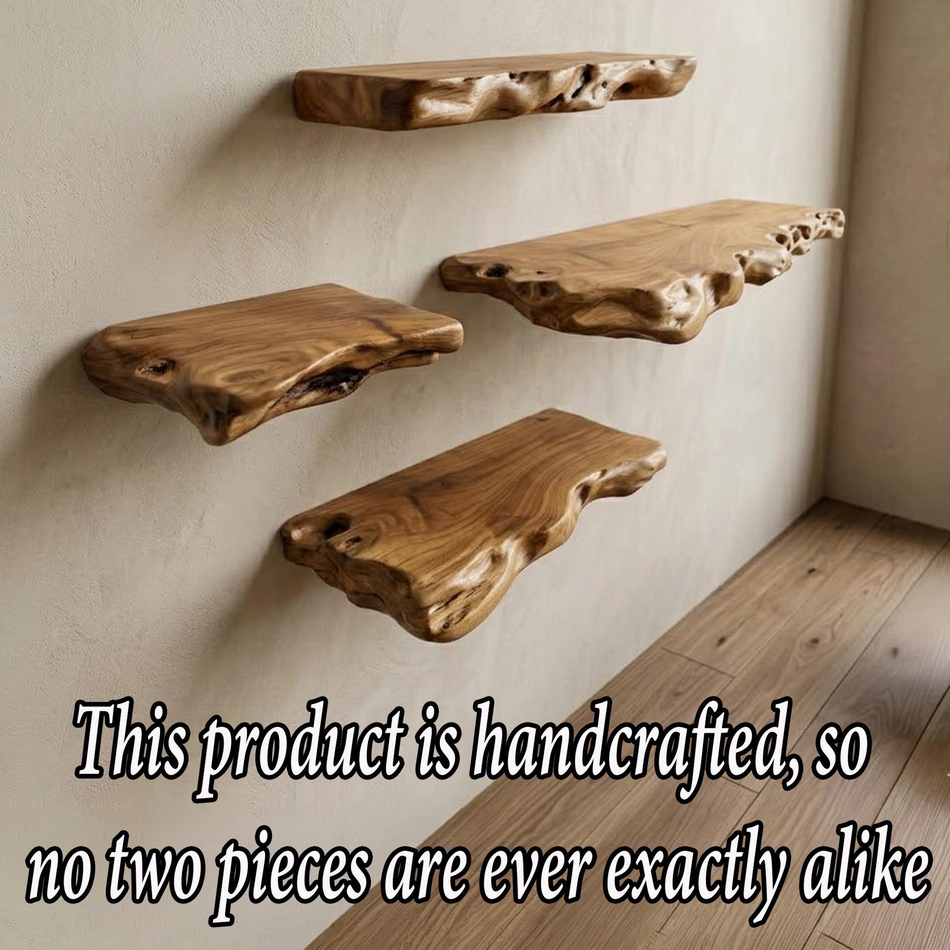 Live edge floating shelf solid wood display shelves art wall mounted bookshelf decor for living room