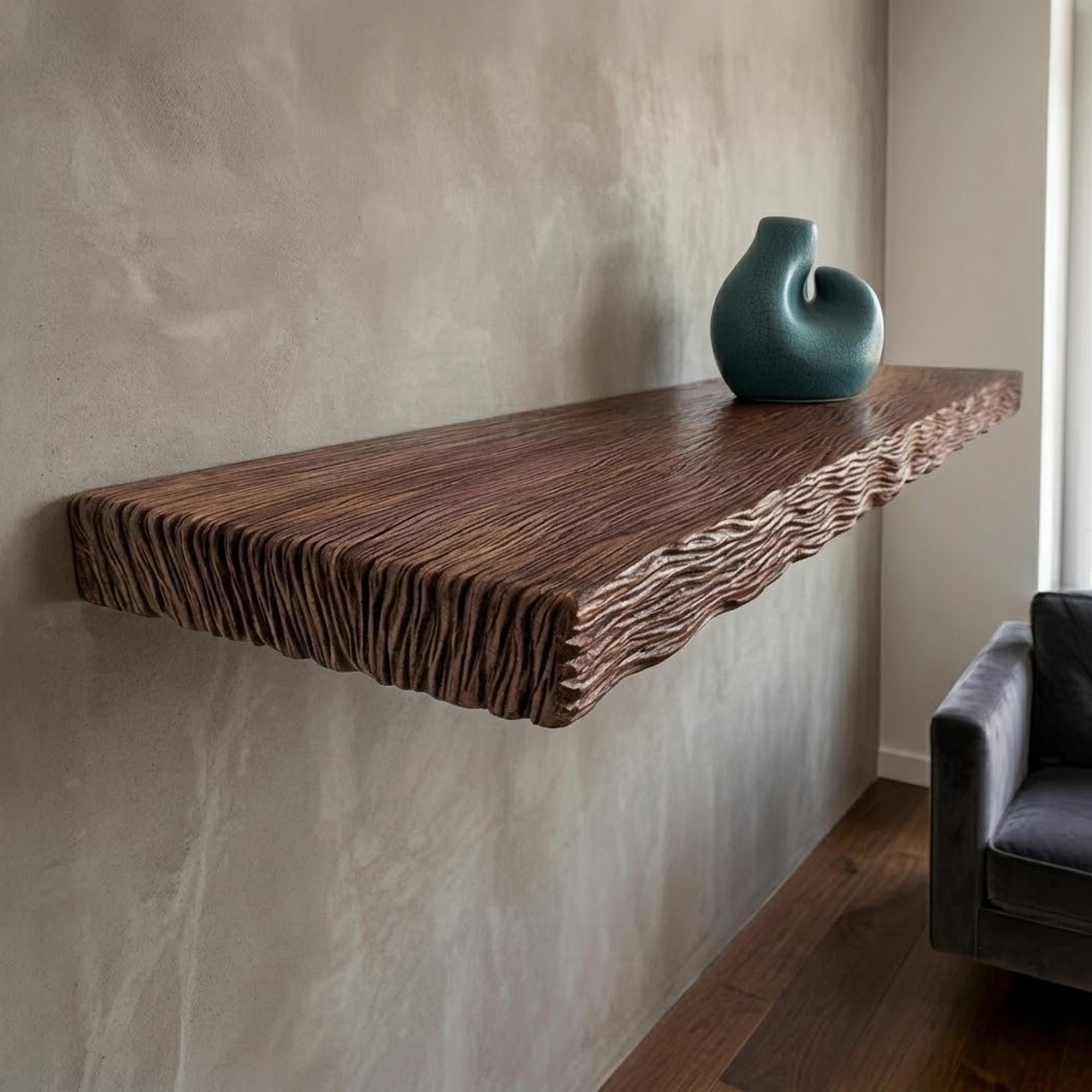 Live edge wood floating shelves unique scupture solid wood wall mounted shelf handmade furniture decor home